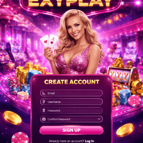 EXYPLAY account login for an online casino platform offering slots roulette blackjack and live gaming in one place